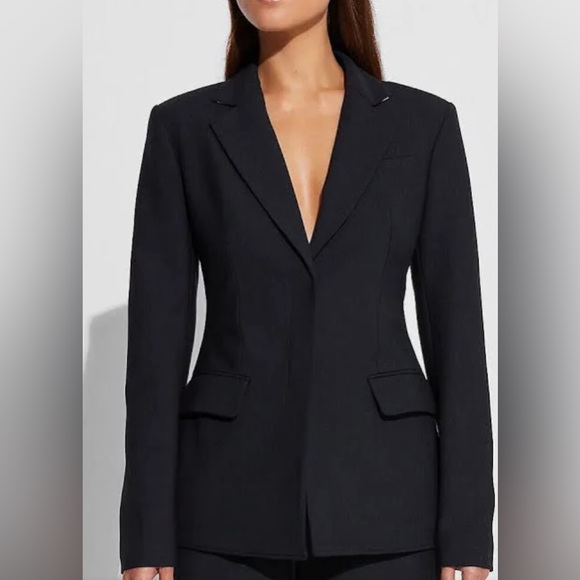 NEW EXPRESS X SIMON SPURR BLACK NOTCH SCULPTED LAPEL BLAZER SIZE 6 - Picture 1 of 3